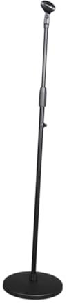 F Fityle Pied de micro avec base ronde lestée, hauteur réglable, fournitures, équipement, support de, support de micro pour scène, chant, extérieur