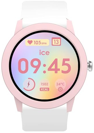 ICE-WATCH – Ice smart junior 3.0 Pink White – Runde Smartwatch in Rosa für Mädchen mit Silikonarmband – 025248 (1,19 Zoll)