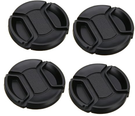Sewroro 4 Stück Kunststoff Objektivschutzkappen 52mm für Kamera Linsenschutz Staub und Kratzschutz Kompakt und Schwarz für DSLR Kameraobjektiv