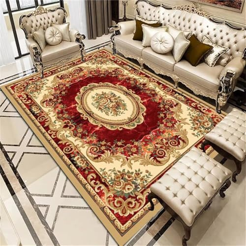WBDYMX Kinder Teppiche 100x120CM Auslegware Teppichboden Teppich Jugendzimmer Gelber, langlebiger und abnutzungsfester Teppich. rot günstig verschleißfeste Schalldämmung Rugs Washable