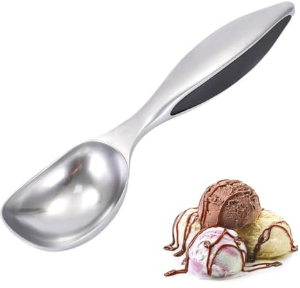 Edelstahl Eisportionierer für perfekte Kugeln, robuster Eislöffel für Gelato, Sorbet und Teig – spülmaschinenfest für Haushalt und Küche