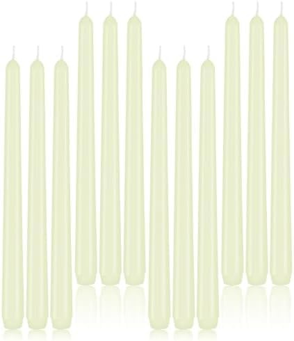 Loppdece 12 Stück Spitzkerzen, Stabkerzen, 25 cm, Elfenbein | Tropffrei Kerzen Lang Aus Paraffin, Lange Kerzens Spitzkerzen, for Kerzenständer And Kerzenhalter, Tischdeko