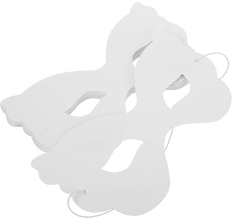 GARVALON Masques à Décorer pour Garçons et Filles 40 Pièces en Papier Épais Blanc avec Élastique, Demi-masques Créatifs pour Carnaval, Halloween, Mardi Gras et Ateliers DIY