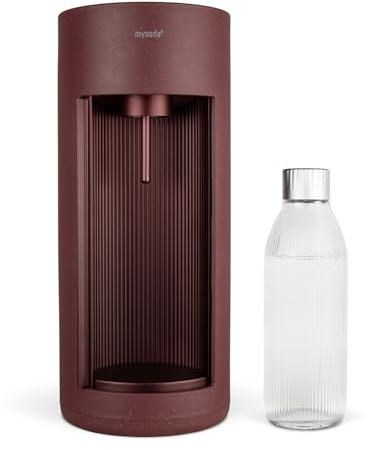 Mysoda Glassy - Machine à eau pétillante avec 1 bouteille en verre (sans cylindre de CO2) - Beetroot