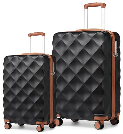 British Traveller 2-teiliges Kofferset Hartschalen Reisekoffer TSA Schloss | 2-teiliges Hartschalenkoffer Set mit 34L und 57L Volumen, Handgepäck & Mittelgröße, TSA Schloss und 360° Rollen für Reisen