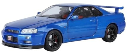 GEOQZRU 1 18 für Nissan Skyline GTR R34 Fast & Furious Legierung Modell Home Decor Serie(Blau)