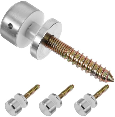 Amosfun Entretoise de Garde-corps 4pcs en Verre Robuste en Acier Inoxydable Fixation Verre 8-16mm Support Solide Argenté pour Rampe D'escalier
