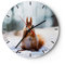 Modern Wanduhr Eichhörnchen Winter Schnee Essen 40x40cm Rund Groß Wand Uhr Glas Analog Zimmeruhren Küche Büro Wohnzimmer Glasuhr Wall Clock Dekoration Design Wanddekoration Küchenuhr C3AR40x40-2798