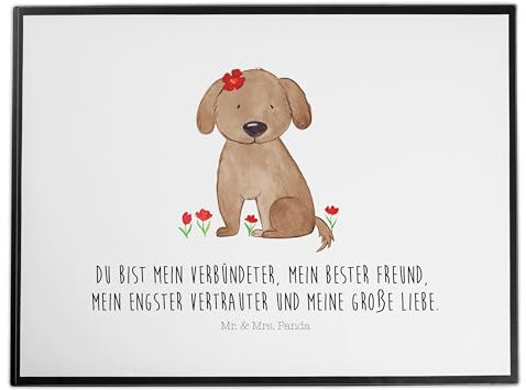 Mr. & Mrs. Panda Schreibtischunterlage Hund Dame - Geschenk, Schreibwaren, Schreibunterlage, Schreibtischunterlage Groß, Sprüche, Frauchen,