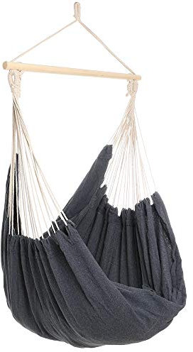 DETEX® Hängesessel XXL 150kg Wetterfest Indoor Outdoor Hängeschaukel Hängestuhl Hängesitz Schaukeltuch Schwungtuch Hängematte Schwebestuhl Grau