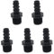 MroMax 5 raccordi per irrigazione a goccia da 1/2 maschio filettato connettori per tubi spinato raccordo esterno per giardino prato impianto di irrigazione agricola plastica nera, lunghezza 5,2 cm