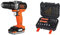 BLACK+DECKER BDCHD12S1-XJ - Taladro Percutor 12V con batería litio 1.5 Ah, incluye cable USB de carga + A7188 - Set de 50 piezas con brocas y puntas para atornillar y taladrar