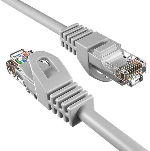 Cat5e 5M Network Ethernet Patch Cable, 350Mhz Internet Wire, Compatible with PC, Laptop, Modem, Router, TVs, Printer Cord, Consoles for Home and Office, Gray