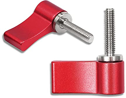 LEONTOOL 2 Stück M4 17 mm Außengewinde, drehbarer Knauf, verstellbare Rändelhebelschraube mit einzelnem Flügel für Kamera-Ausrüstung (rot)