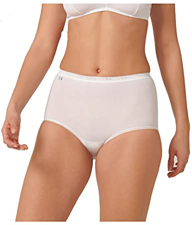 Sloggi Women's Basic+ Briefs Maxi Waist Briefs, Pack of 4, White, M