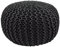 kreatives Wohnen Pouf Ø 55 cm Strickhocker Sitzpouf Bodenkissen Grobstrick-Optik extrahoch Höhe 37 cm steingrau