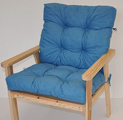 Polster für Gartenstuhl , Liegestuhl , Schaukelstuhl Nordic , Niedriglehner Auflage , Gr. 100 x 55 cm , Fb.Colore Turchese ( türkis )