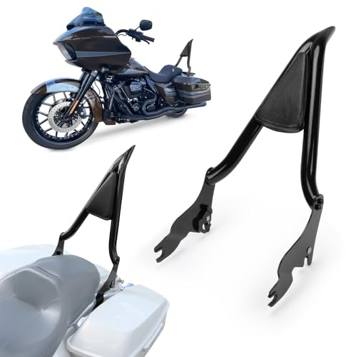 Motorrad Abnehmbare Sissybar Rückenlehne Beifahrer 22 Zoll Zweck Sitz Rückenlehne Kissen Verstellbar Klappbar Abnehmbar für Touring Street Glide Electra Glide Road Glide Road King 2009-2024
