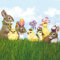 Servietten Blumen 20 Ostertiere mit Kopfschmuck | Hasen Tiere Ostern Frühling Tischdeko 33x33cm