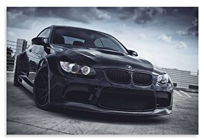 Poster de voiture BMW E92 M3 - Peinture décorative sur toile - Pour salon, chambre à coucher - 30 x 45 cm