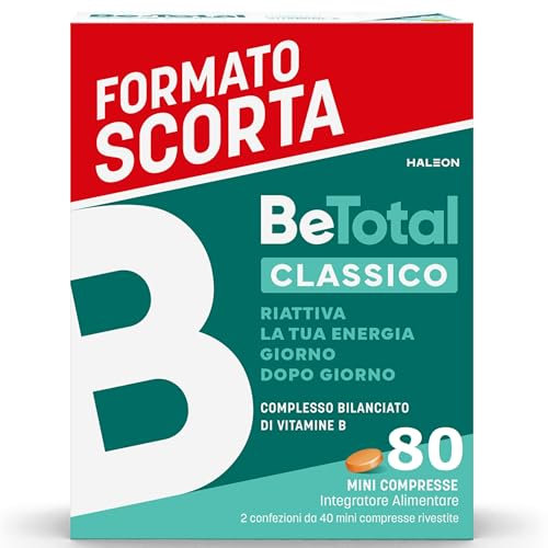 Be-Total Compresse Integratore Alimentare di Vitamina B Riattiva l’Energia, Riduce la Stanchezza, Supporta il Sistema Immunitario, Adulti, 80 Mini Compresse