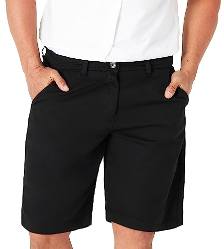 CityComfort Mens Shorts with Pockets 100% Cotton Chino Shorts Summer Essentials Lightweight Smart Casual Work Holiday (Black, L)