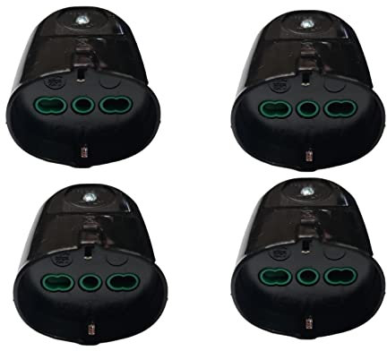 4 Pezzi Presa volante schuko nera 10/16A e tradizionale bipasso volante per prolunga (4 pezzi presa schuko 10/16a nero)