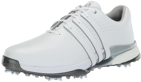 adidas Men's Tour360 24 Golf Shoes, Footwear White/Silver Metallic, 10.5