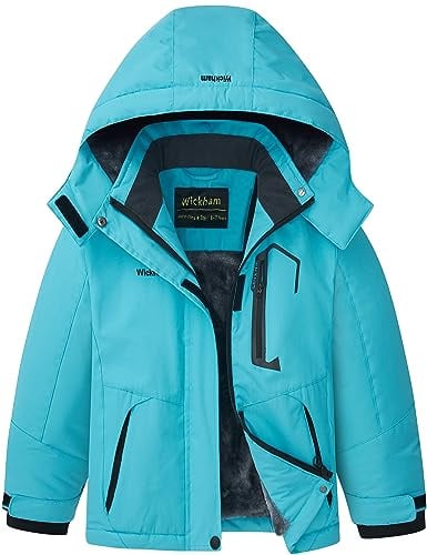 WICKHAM Girl's Waterproof Winter Ski Jacket Windproof Hooded Coat