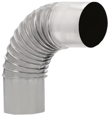 KOTARBAU® Kaminrohrbogen 90° Bogen Ø 100 mm Ofenrohr Rauchrohr aus Blech Abgasrohrbogen für Kamin Ofenknie Silber Rohr Winkel