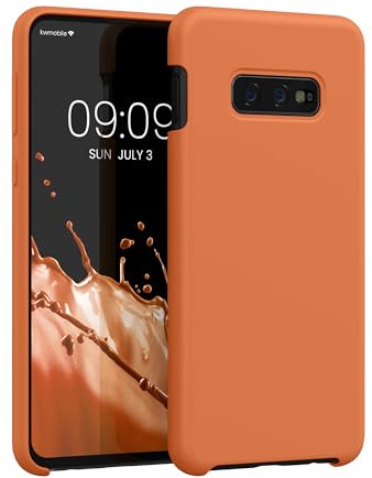 kwmobile Handyhülle für Samsung Galaxy S10e Hülle - Case Silikon - Kabelloses Laden - Schutzhülle Cover in Warme Aprikose