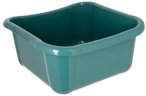 KADAX Rechteckige Wäscheschüssel, Robuste Wäschewanne, Waschschüssel mit bequemen Griffen, Aufbewahrungsbehälter, Kompakte Reinigungswanne, Schüssel (Grün, 8L)