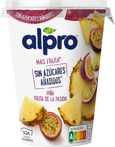 Danone ALPRO YOGUR VEGETAL VARIOS SABORES (Pack 4 Und.) REFRIGERADO (PIÑA Y FRUTA DE LA PASION, 400 g.)