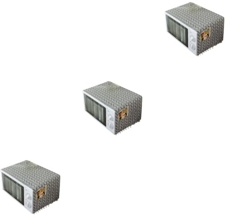 LIFKOME 3pièces Housse De Universelle Pour - Lin Coton Couvercle Antipoussière Avec Motif Gris