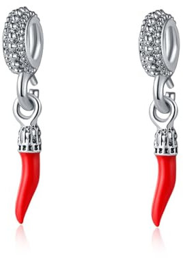Glückshorn, Rot, Glückshorn, groß, italienisches Glückshorn, Glückshorn, roter Glückshorn, Schlüsselring, Glücksbringer, Neapolitanisches Horn, Leder, Kein Edelstein