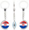 vmcoatdu Schlüsselanhänger mit Nationalflagge, doppelseitig, drehbar, Geschenk für Männer und Frauen, Edelstahl, Glas, Kroatien, Einheitsgröße
