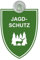 Indigos UG - Schild Jagdschutz - grün - 9x12 cm - Saugnapfschild - Aluverbund - Emblem - Innenbefestigung für Ihr Auto - UV-Beständig - Einsatzschild - Hinweisschild - Warnschild