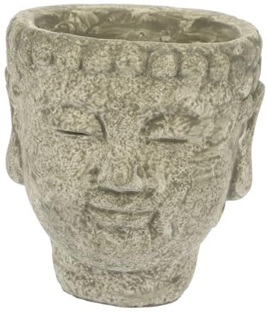 OFFSCH Buddhakopf Übertopf Aus Zement Für Sukkulenten Gartenstatuen Im Freien Blumentopf Für Pflanzen Buddha Kopf Figur Blumentöpfe