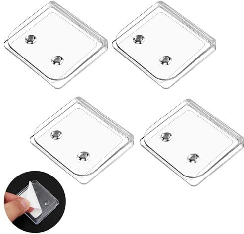 NQEUEPN 4 Stück Winddichte Duschvorhang-Clips, Transparent Selbstklebender Dusch-Spritzschutz ohne Bohren Duschvorhang-Wandhalter für Innenduschauskleidung