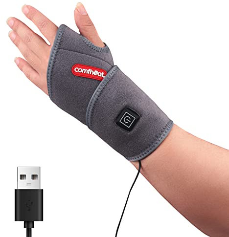 comfheat USB Warme Handgelenkstütze für Handgelenkschmerzlinderung, beheiztes Armband für Karpaltunnel Syndrom Tendinitis Linderung, Flexibler Anzug für beide linke rechte Hand