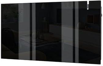 Radialight Aetheria Black Glass Wifi Electric Panel Heater/Radiator, Wall Mounted + Timer. Modern, Stylish Infrared Convector Radiator (1000W)