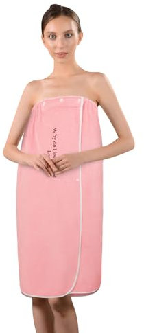 RUIXIA Damen Bademantel Badetuch Wrap für Spa Dusche Sauna Rosa Fleece Badetuch Absorbierende Mikrofaser Bad Rock für Spa Dusche Sauna
