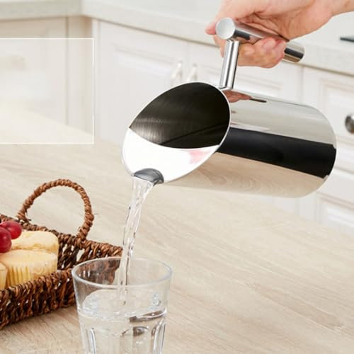 Jarra Para Beber En Frío De Acero Inoxidable Con Protector De Hielo, Bote De Agua Para El Hogar Y El Hotel, 1,5 L, Jarra De Acero Inoxidable, Jarra De Agua De Metal Con Asa, Bote Para Agua Fría De Ace