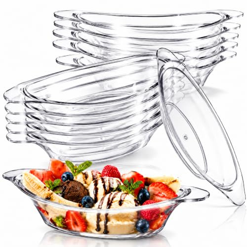 WRINGKIT Lot de 12 bols de service réutilisables en acrylique transparent pour fruits, desserts, yaourts, brownies, salade, collations - 170 g