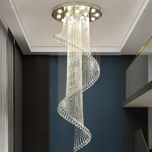purpleq Lamp Lámpara De Escalera Lámpara De Araña Larga for Techos Altos Sencilla Y Moderna Lámpara Colgante for Sala De Estar Dúplex Edificio Villa Hueco Araña Grande,50 * 160cm