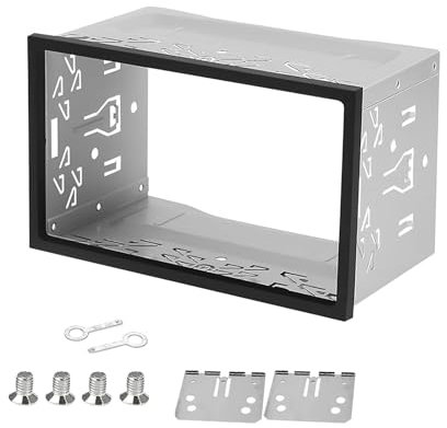 10 Pcs Car Stereo Double Din Cage with Frame, 180x110x100mm(Inside) Iron Universal Double Din Head Unit Car Installation Kit Securing Cage with Frame for Car Radio Double 2Din DVD Player