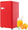 RCBDBSM Mini Frigorifero E 76 L con Illuminazione LED, Piedini Regolabili, Silenzioso, Ideale per cucine, uffici, camere da Letto, Hotel e Piccoli Appartamenti, Piccolo Frigorifero, frigo Bar,Red