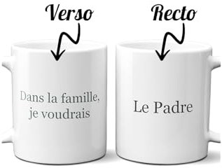 DECOHO – Pack tazas para toda la familia – Juego de 2 a 5 tazas personalizables familia – Cerámica, 33 cL – Personalizado en Francia