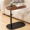 AYES Table d'appoint relevable pivotante à 360 ° en Forme de C – Table d'appoint étroite pour Salon, Chambre à Coucher, Table de Chevet, canapé, Lecture, étude, goûter, café (Noyer)