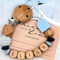 Storchenkind® - Personalisiertes Baby-Geschenk mit Namen - Mädchen/Jungen | verschiedene Farb-Varianten | inkl. Geschenkverpackung - lasergravierte Holzbuchstaben | lebensmittelechtes Silikon (blau)